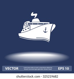 Ship sign icon, vector illustration. Flat design style