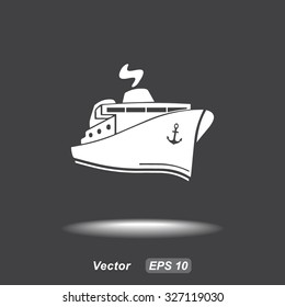 Ship sign icon, vector illustration. Flat design style