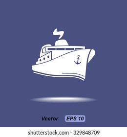 Ship sign icon, vector illustration. Flat design style