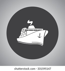 Ship sign icon, vector illustration. Flat design style