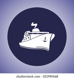 Ship sign icon, vector illustration. Flat design style