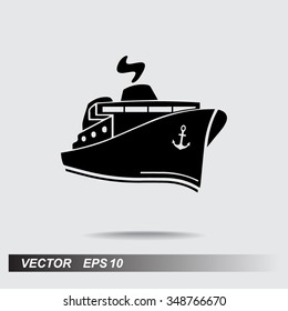 Ship sign icon, vector illustration. Flat design style