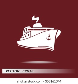 Ship sign icon, vector illustration. Flat design style