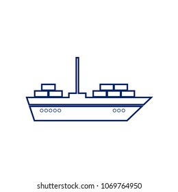 Ship sign illustration. Vector. Flat style black icon on white.