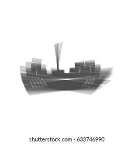 Ship sign illustration. Vector. Gray icon shaked at white background.