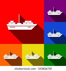 Set Ships Modern Flat Style High Stock Vector (Royalty Free) 493431409 ...