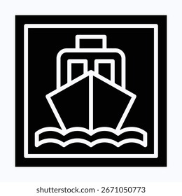 Ship Signboard Vector Icon, Isolated Vector Silhouette Style Icon,