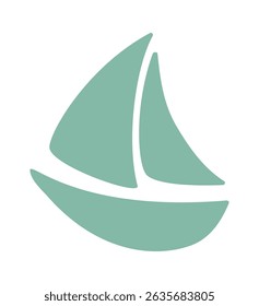 Ship silhouette boho design element