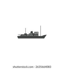 Ship silhouette Icon flat vector design