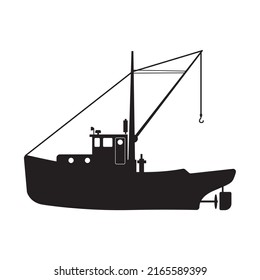 Ship Silhouette Icon Vector Illustration