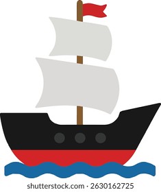 A ship silhouette vector art illustration
