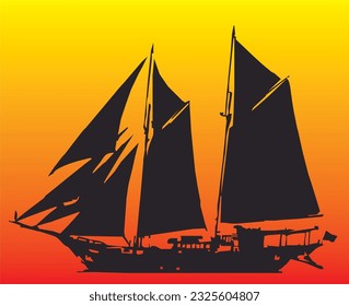 ship silhouette in vector art style