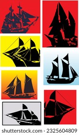 ship silhouette in vector art style