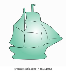 ship silhouette, vector illustration