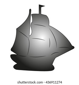 ship silhouette, vector illustration
