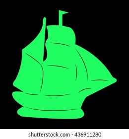 ship silhouette, vector illustration