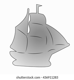 ship silhouette, vector illustration