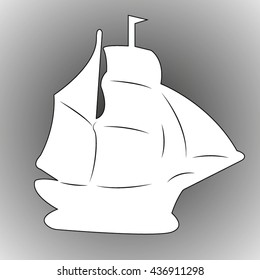 ship silhouette, vector illustration