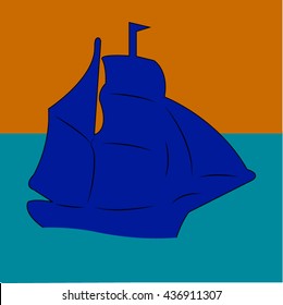 ship silhouette, vector illustration