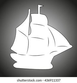 ship silhouette, vector illustration