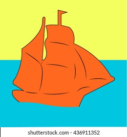 ship silhouette, vector illustration