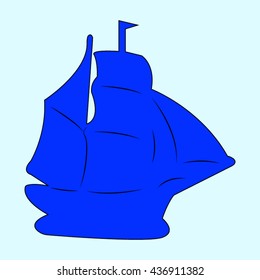 ship silhouette, vector illustration