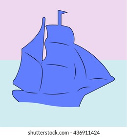 ship silhouette, vector illustration