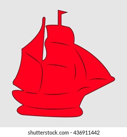 ship silhouette, vector illustration