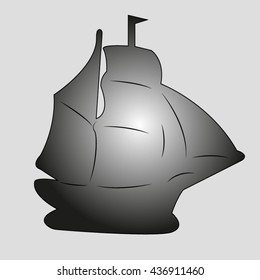 ship silhouette, vector illustration