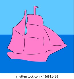 ship silhouette, vector illustration
