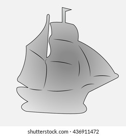 ship silhouette, vector illustration