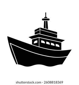 A ship silhouette vector illustration on white background