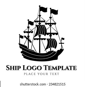 ship silhouette - vector logo template