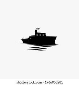 Ship silhouette vector for sea transportation icons and illustrations