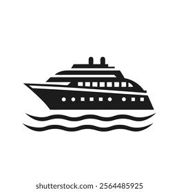 a ship silhouette vector Style with white background