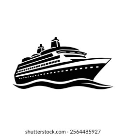 a ship silhouette vector Style with white background