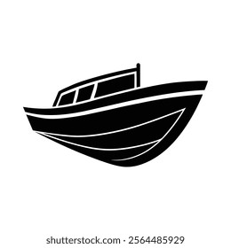 a ship silhouette vector Style with white background