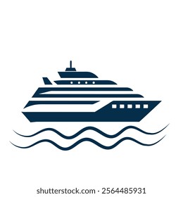 a ship silhouette vector Style with white background