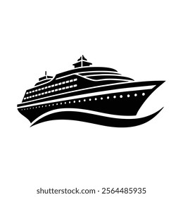 a ship silhouette vector Style with white background