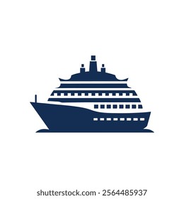 a ship silhouette vector Style with white background