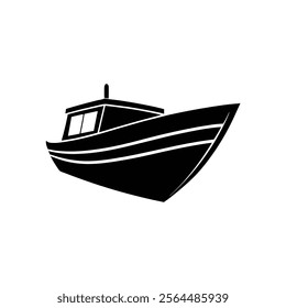 a ship silhouette vector Style with white background