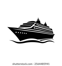 a ship silhouette vector Style with white background