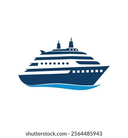 a ship silhouette vector Style with white background