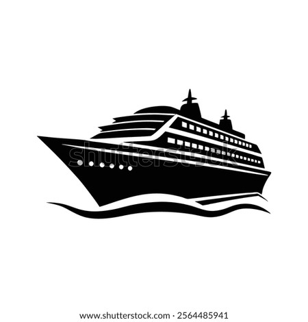 a ship silhouette vector Style with white background