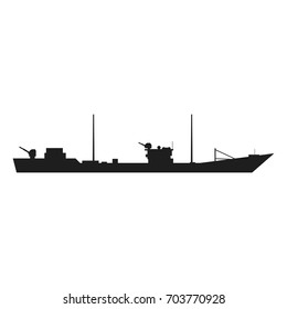 Ship silhouettes Vector black icon on white background