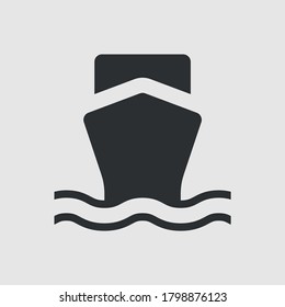 Ship. Simple black and white vector icon
