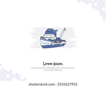 Ship simple doodle flat vector art for wall decoration landscape. vector illustration simple image. collection of transportation cartoon illustrations. for room decoration, events, etc