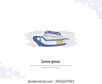 Ship simple doodle flat vector art for wall decoration landscape. vector illustration simple image. collection of transportation cartoon illustrations. for room decoration, events, etc