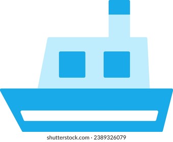 Ship simple icon blue illustration