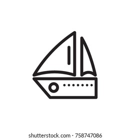 Ship simple line art icon vector